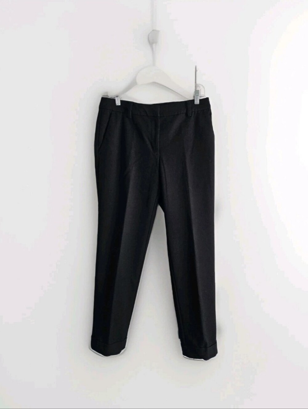 Loft Black Mid Rise Dress Pants Size 6 Tapered Trousers Career Workwear Cropped